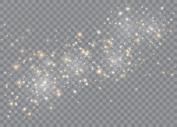 Ljuslysande Stjärnor Vektor Gnistrar Transparent Bakgrund Julens Abstrakta Mönster Mousserande — Stock vektor
