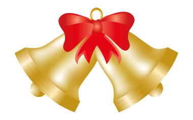 Beyaz arka plan üzerinde izole Noel Bell. Vektör çizim.