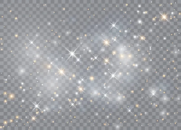 Estrelas Efeito Luminoso Vetor Brilha Fundo Transparente Natal Padrão Abstrato —  Vetores de Stock