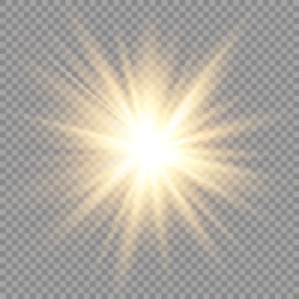 Efecto Luz Brillante Estrella Reventó Con Destellos Sol Ilustración Vectorial — Archivo Imágenes Vectoriales