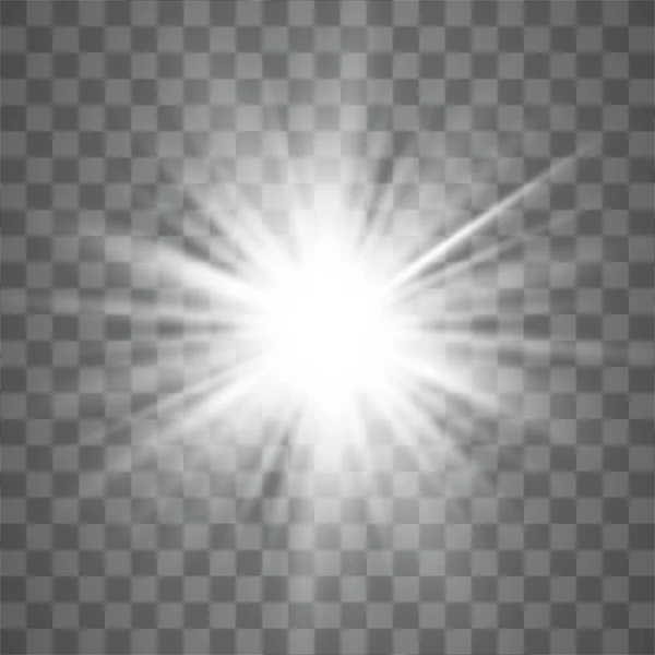 Światła Świecą Burst Star Błyszczące Ilustracja Wektorowa Sun — Wektor stockowy