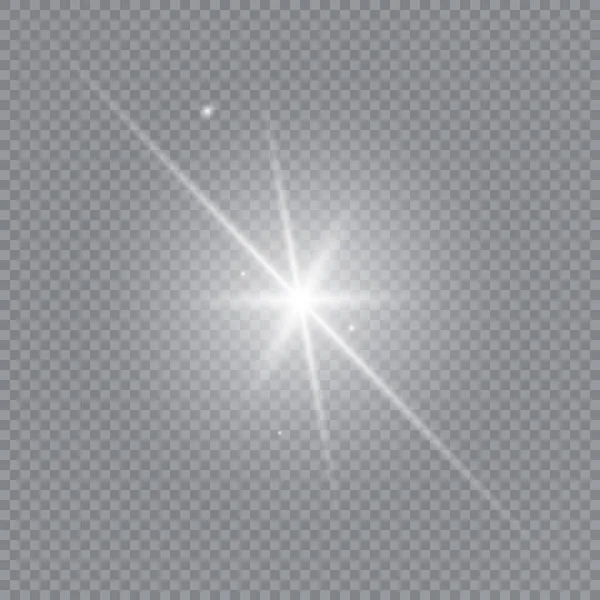 Efeito Luz Brilhante Explosão Luz Brilhante Branca Com Transparente Sol —  Vetores de Stock