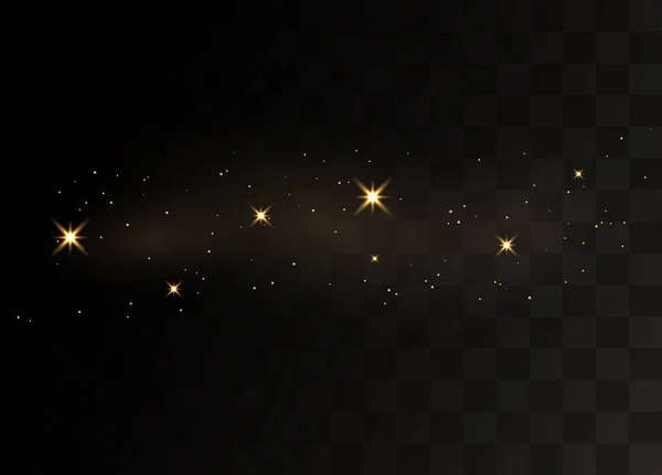 Des Particules Brillantes Poussière Fée Étincelles Scintillantes Effet Lumière Spécial — Image vectorielle