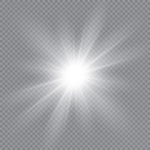 Efecto Luz Brillante Explosión Explosión Luz Blanca Brillante Con Transparente — Vector de stock