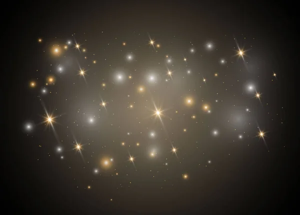 Étoiles Effet Lumineux Modèle Abstrait Noël Particules Poussière Magique Étincelantes — Image vectorielle