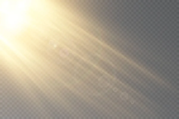 Vetor Luz Solar Transparente Efeito Luz Erupção Lente Especial — Vetor de Stock