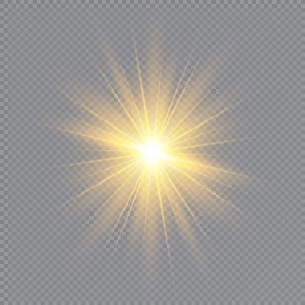 Glow Light Effect Explosion Glitter Spark Sun Flash Vector Illustration — Stock Vector