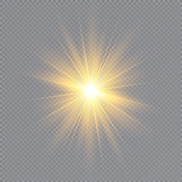 Efecto Luz Brillante Explosión Brillo Chispa Destello Solar Ilustración Vectorial — Vector de stock