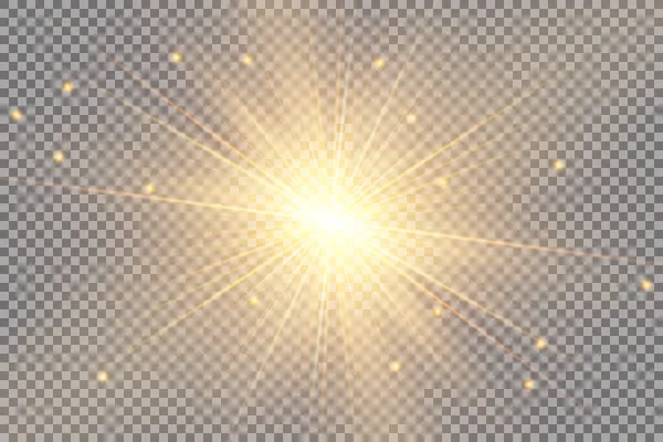 Effet Lumière Explosion Paillettes Étincelle Flash Solaire Illustration Vectorielle — Image vectorielle