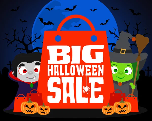 Duże Halloween sprzedaż wzór tła — Wektor stockowy