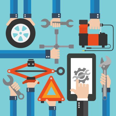  Araba Online hizmet modern düz tasarım