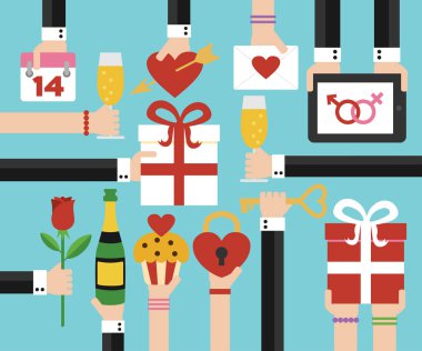 Sevgililer günü tatil düz tasarım