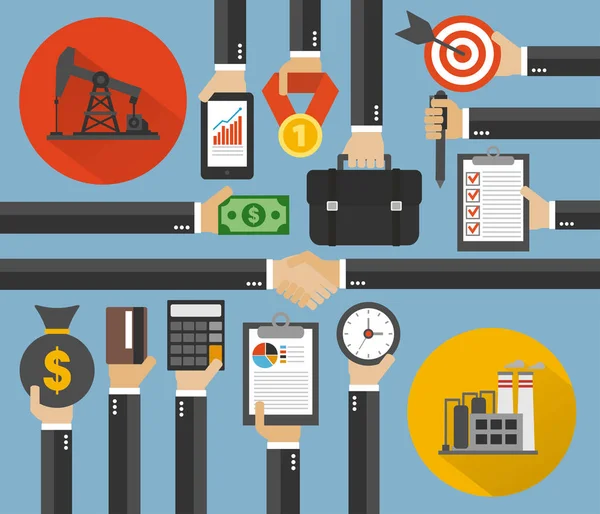 Oil Business,Management concept design flat — Stock Vector