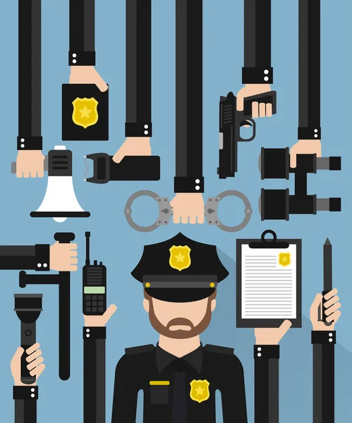 警察现代设计平 — 图库矢量图片