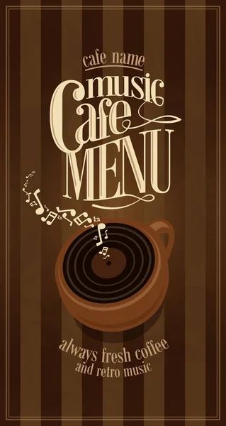 Retro music long cafe menu — Stock Vector