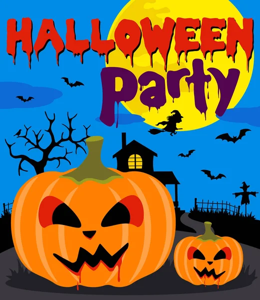 Halloween party bakgrund med pumpa — Stock vektor