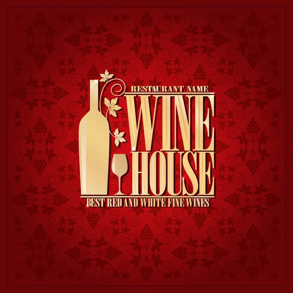 Maison de vin meilleurs vins rouges et blancs fins — Image vectorielle