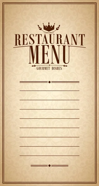 Menu restaurant plats gastronomiques — Image vectorielle