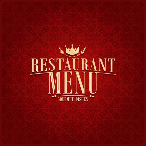 Menu restaurant rétro rouge vintage plats gastronomiques — Image vectorielle