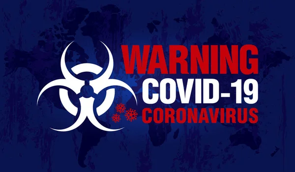 Advertencia Riesgo Biológico Epidemia Coronavirus Propagación Coronavirus Mundo Pandemia Covid — Archivo Imágenes Vectoriales