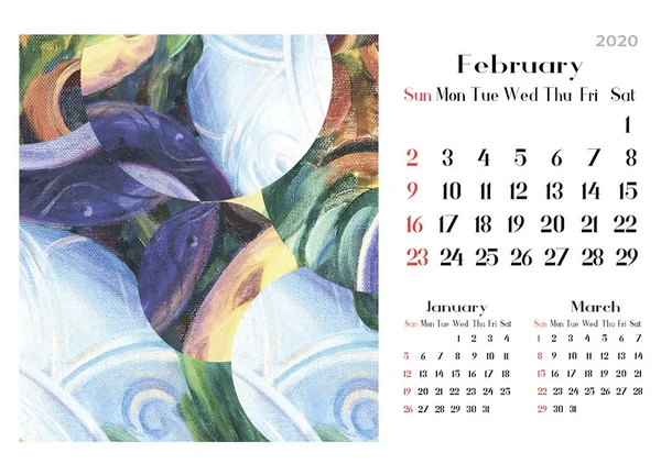 Konst tropisk kalender — Stockfoto