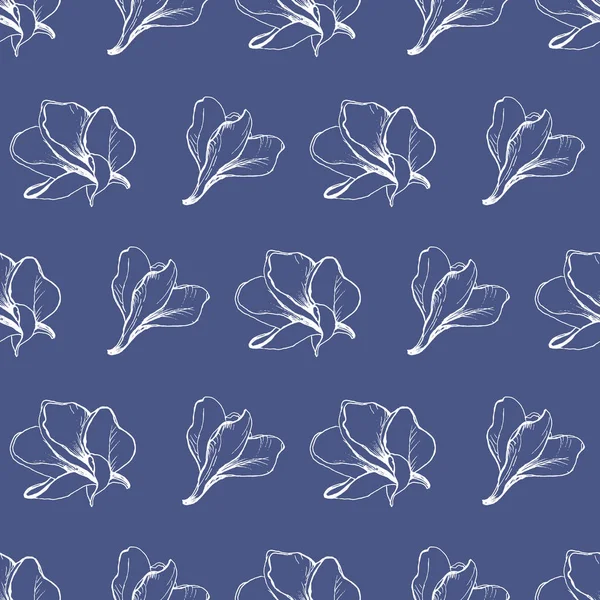 Plumeria Alba 'nın Çiçekleri ile kusursuz grafik deseni. Doodle tarzı. El çizimi Frangipani. Tekstil tasarımı için Kumaş. Kağıt mendil