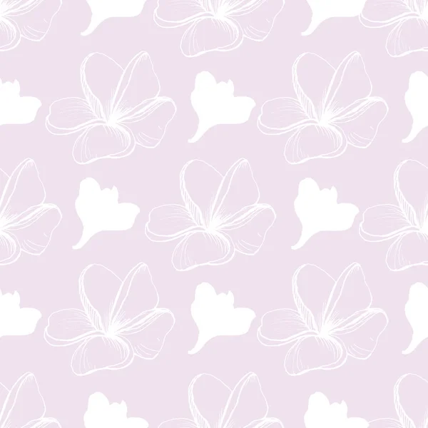 배양기 알바의 섬유없는 그래픽 분홍색 배경에 꽃들이 있습니다 Doodle 스타일 — 스톡 벡터