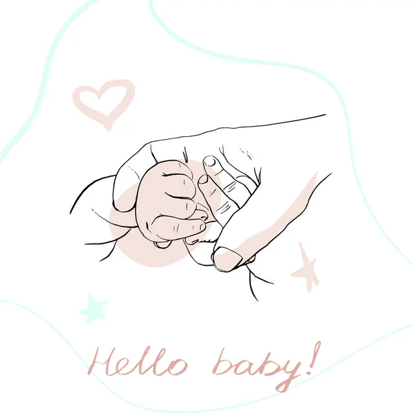 Baby shower inviting card in the light colors. — 스톡 벡터