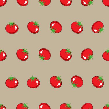 Açık kahverengi renkli duvar kağıdı, desen, web, blog, yüzey, doku, grafik ve baskı için hisse senedi vektör kırmızı domates desen