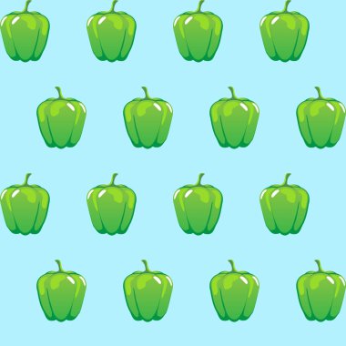 Açık mavi renkli duvar kağıdı, desen, web, blog, yüzey, dokular, grafik ve baskı için üzerinde yeşil dolmalık biber hisse senedi vektör şekli