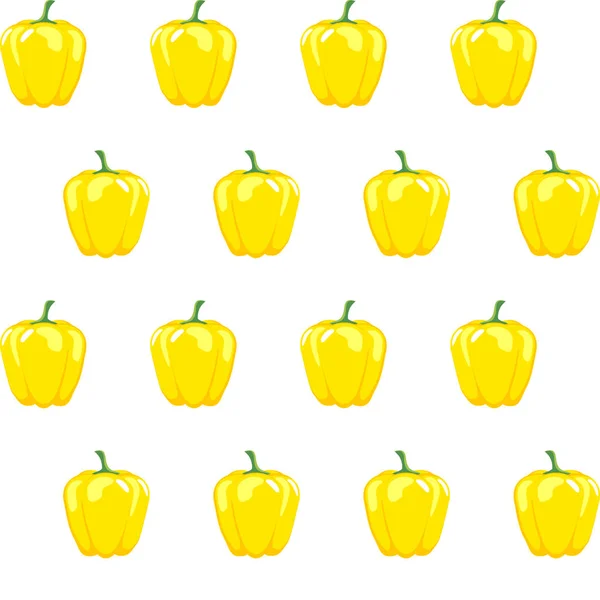 Gelbes Paprika-Vektormuster auf weißem Hintergrund für Tapeten, Muster, Web, Blog, Oberfläche, Texturen, Grafik & Druck — Stockvektor