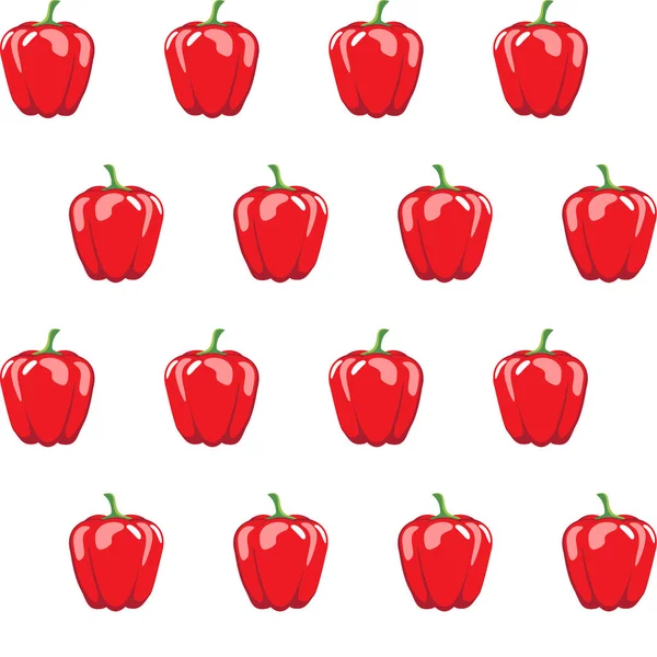 Κόκκινο πιπέρι κουδουνιών διάνυσμα απόθεμα μοτίβο σε άσπρο φόντο για την ταπετσαρία, μοτίβο, web, blog, επιφάνεια, υφές, γραφικό & εκτύπωση — Διανυσματικό Αρχείο