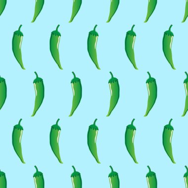 yeşil biber hisse senedi vektör seamless modeli üzerinde açık mavi renkli duvar kağıdı, desen, web, blog, yüzey, dokular, grafik ve baskı için