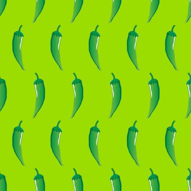 duvar kağıdı, desen, web, blog, yüzey, dokular, grafik ve baskı için neon yeşil zemin üzerine yeşil biber hisse senedi vektör seamless modeli