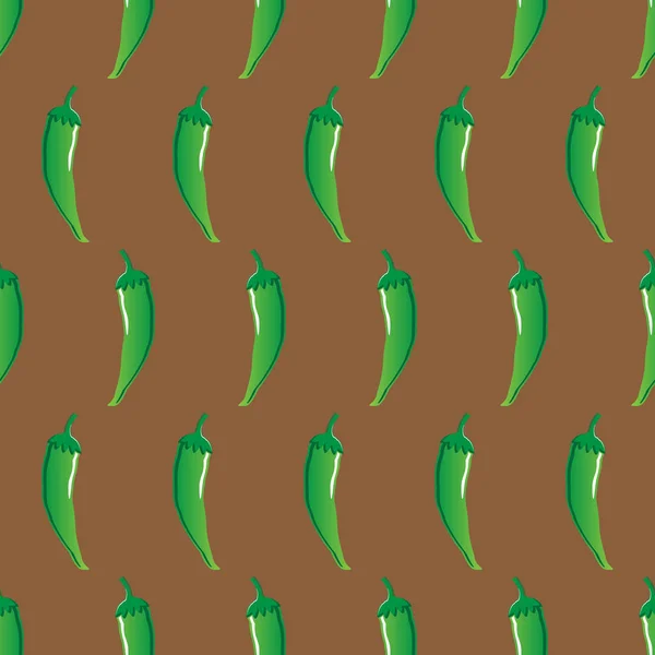 Grön chili Lager vektor sömlösa mönster på ljus brun bakgrund för tapet, mönstret, webb, blogg, yta, texturer, grafisk & utskrift — Stock vektor