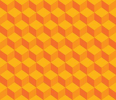 Turuncu kontur soyut geometrik Dikişsiz desen arka planlar küpler. Mevcut yüksek çözünürlüklü jpeg formatta çeşitli boyutları ve düzenlenebilir eps dosyası, kullanılabilir duvar kağıdı, desen, web, blog, yüzey, dokular, grafik ve baskı için