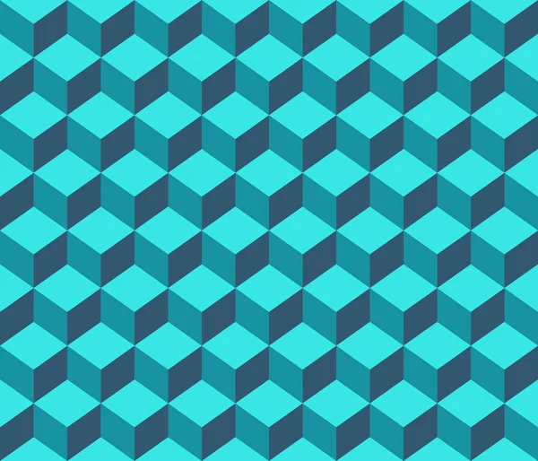 Aqua Azul Contorno Abstrato Cubos Geométricos Sem Costura Fundo Padrão — Vetor de Stock