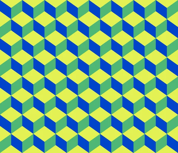 Verde Azul Contorno Abstracto Cubos Geométricos Fondos Patrón Sin Costura — Archivo Imágenes Vectoriales