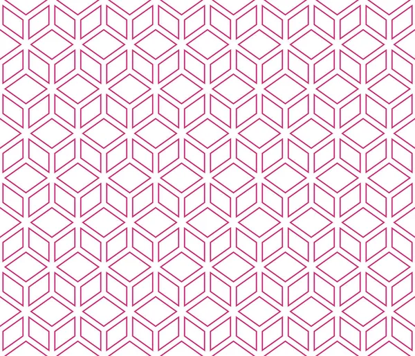 Rosa Gesäumte Kontur Abstrakte Geometrische Würfel Nahtlose Muster Hintergründe Verfügbar — Stockvektor