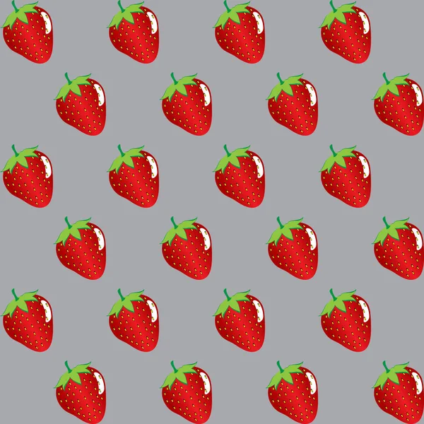 Resolutionstrawberry フルーツ輪郭抽象的なシームレス パターン灰色の背景上で使用できます いくつかのサイズ 編集可能な Eps ファイルで Jpeg を壁紙 パターン — ストックベクタ