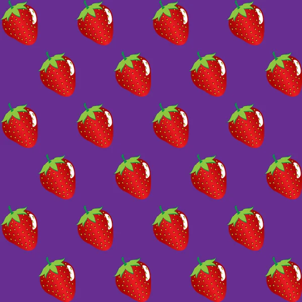 Fraise Contour Des Fruits Motif Abstrait Sans Couture Sur Fond — Image vectorielle