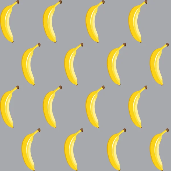 Banana Fruit Contour Abstract Seamless Pattern Grey Background Available High — Stock Vector