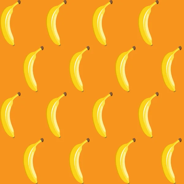 Bananenfrucht Kontur Abstraktes Nahtloses Muster Auf Orangefarbenem Hintergrund Verfügbar Hochauflösender — Stockvektor
