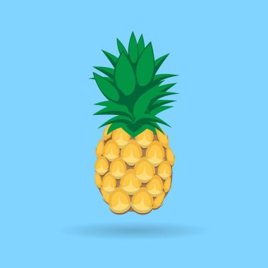 Ananas Meyve mavi arka plan üzerinde soyut seamless modeli kontur. Mevcut yüksek çözünürlüklü jpeg formatta çeşitli boyutları ve düzenlenebilir eps dosyası, kullanılabilir duvar kağıdı, desen, web, blog, yüzey, dokular, grafik ve baskı için