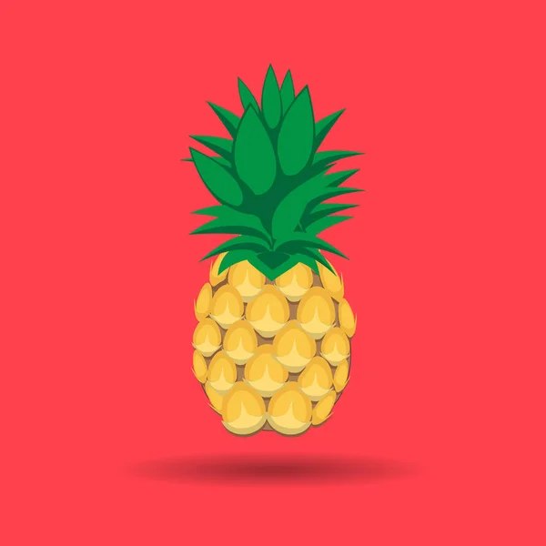 Ananas Fruit Contour Abstracte Naadloze Patroon Roze Achtergrond Beschikbaar Hoge — Stockvector