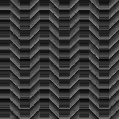 Geometrik çizgiler cubical sorunsuz dalgalar desen siyah gölgeli. Mevcut yüksek çözünürlüklü jpeg formatta çeşitli boyutları ve düzenlenebilir eps dosyası, kullanılabilir duvar kağıdı, desen, web, blog, yüzey, dokular, grafik ve baskı için.