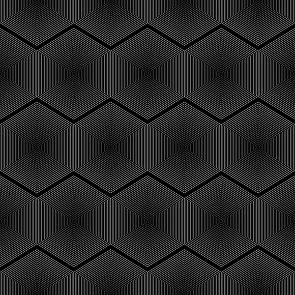 Geometrische Nahtlose Sechsecklinien Auf Schwarzem Hintergrund Verfügbar Hochauflösender Jpeg Datei — Stockvektor