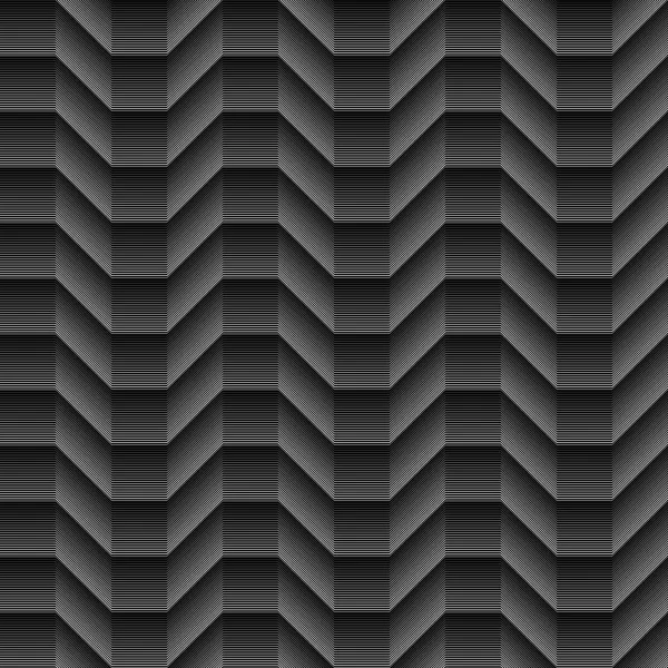 Geometrik Çizgiler Cubical Sorunsuz Dalgalar Desen Siyah Gölgeli Mevcut Yüksek — Stok Vektör