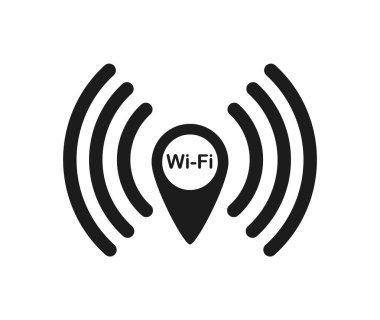 Kablosuz simgesi. Vektör çizim.