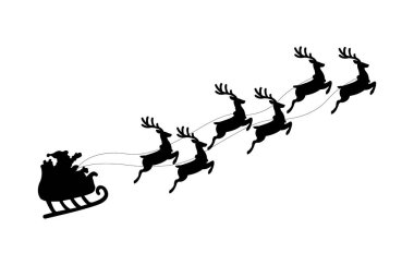 Noel Baba kızak sembolü. Noel Baba ve Noel geyiği. Noel zamanı. Yeni Yıl